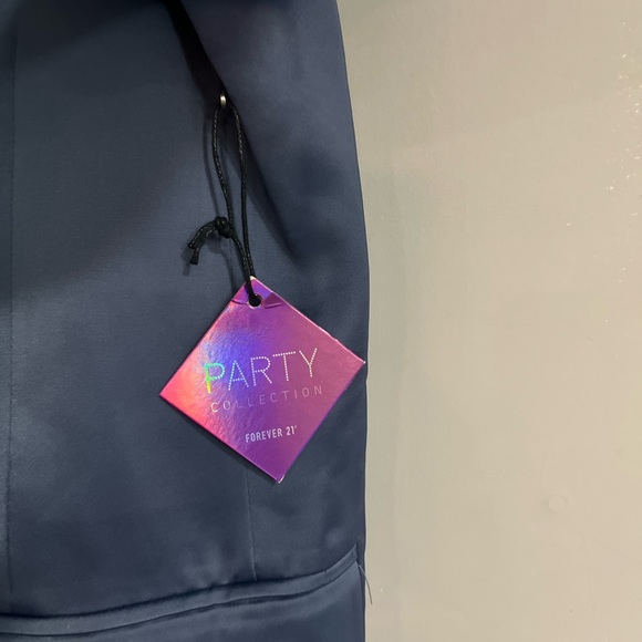 Satin Light Blue Long Blazer - Picture 2 of 3